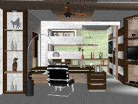 phòng làm việc,phòng làm việc sketchup,file sketchup phòng làm việc