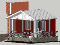 sketchup trạm dừng chân,trạm dừng chân,trạm dừng nghỉ,Mẫu sketchup trạm nghỉ chân