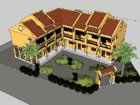 Mẫu sketchup trường tiểu học