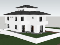 sketchup villa 2 tầng,mẫu villa hiện đại,phối cảnh villa 2 tầng,kiến trúc villa 2 tầng