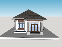 su biệt thự,sketchup biệt thự,biệt thự 1 tầng