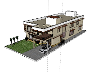 biệt thự 2 tầng,su biệt thự,sketchup biệt thự