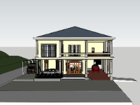 biệt thự 2 tầng,su biệt thự,sketchup biệt thự,su biệt thự 2 tầng