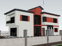 biệt thự 2 tầng,model su biệt thự 2 tầng,file sketchup biệt thự 2 tầng,phối cảnh biệt thự 2 tầng