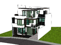Mẫu su biệt thự 3 tầng 9.15x13m