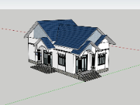 nhà phố,su nhà phố,su nhà phố 1 tầng,sketchup nhà phố 1 tầng