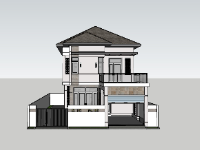 su nhà phố 2 tầng,sketchup nhà phố 2 tầng,su nhà phố,sketchup nhà phố