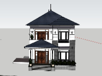 su nhà phố 2 tầng,sketchup nhà phố 2 tầng,su nhà phố