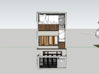 su nhà phố,sketchup nhà phố,su nhà phố 3 tầng