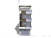 nhà 4 tầng,nhà phố 4 tầng,su nhà phố 4 tầng,sketchup nhà phố 4 tầng