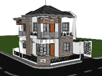 sketchup biệt thự,thiết kế biệt thự 2 tầng,sketchup biệt thự 2 tầng,mẫu thiết kế biệt thự 2 tầng,filethietke.vn