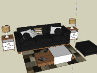 Mẫu thiết kế bàn ghế phòng khách sketchup