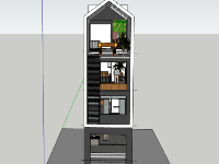 Mẫu thiết kế căn hộ 4 tầng 4x12.5m