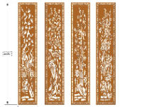 Mẫu thiết kế cổng 4 cánh tứ quý tùng cúc trúc mai