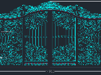 Mẫu thiết kế cổng CNC 2 cánh autocad