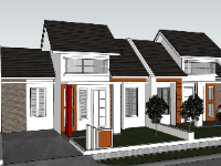 nhà 1 tầng su,mẫu nhà 1 tầng sketchup,phối cảnh nhà 1 tầng