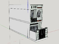 Mẫu thiết kế nhà ống 2 tầng 4x10.7m sketchup