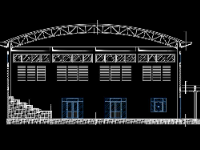 Mẫu thiết kế Nhà thi đấu đa năng 24x34m, kết cấu mái vòm nhịp 24m