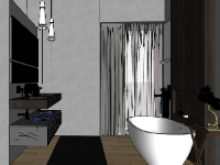 Mẫu thiết kế nội thất phòng tắm sketchup