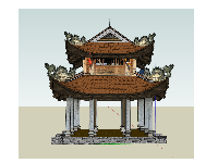 Mẫu thiết kế sketchup mẫu chùa miền bắc