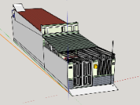 Mẫu thiết kế sketchup nhà cấp 4 3.9x14.1m