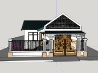 Mẫu thiết kế sketchup nhà cấp 4 mới nhất