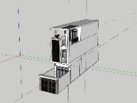 Mẫu thiết kế sketchup nhà hiện đại 3 tầng 4x19m