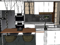 Mẫu thiết kế sketchup phòng bếp