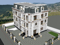 Mẫu thiết kế villa 3 tầng cổ điển file su