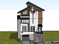 file sketchup 3 tầng,file sketchup villa,biệt thự villa