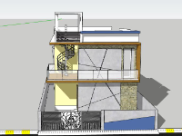 Miễn phí download Nhà phố 2 tầng 9x18m sketchup