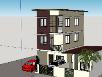 Miễn phí file su Nhà phố 3 tầng 4.5x9m
