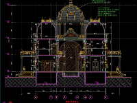 Miễn phí mặt cắt Lâu đài 3 tầng file cad