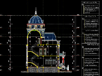 Miễn phí mặt cắt mẫu Lâu đài cổ điển 4 tầng file cad