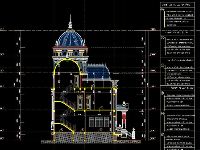 Mặt cắt lâu đài cổ điển,lâu đài cổ điển 4 tầng,lâu đài 4 tầng fle cad,mặt cắt lâu đài cổ điển