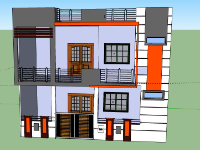 Biệt thự 2 tầng,model su biệt thự 2 tầng,file sketchup biệt thự 2 tầng