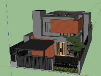 Nhà phố 2 tầng,File sketchup nhà phố 2 tầng,nhà phố 2 tầng file su,model su nhà phố 2 tầng