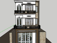 mẫu nhà phố 3 tầng,sketchup nhà phố 3 tầng,thiết kế nhà phố,phối cảnh nhà phố 3 tầng
