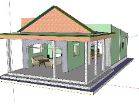 Miễn phí mẫu thiết kế sketchup nhà cấp 4