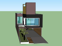 Nhà phố 2 tầng,file sketchup nhà phố 2 tầng,nhà phố 2 tầng file su,model su nhà phố 2 tầng