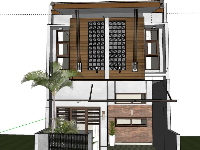 mẫu nhà phố 2 tầng,su nhà phố 2 tầng,nhà phố 2 tầng 3d su,sketchup nhà phố 2 tầng