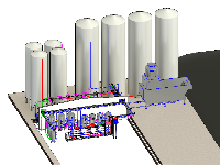 Model 3d chi tiết cụm lọc nước Ro file Revit nhà máy bia 300 m3
