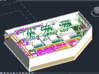 Model 3d mô hình phòng máy chiller(model 2 d+family)