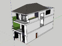 nhà phố 3 tầng,file su nhà phố 3 tầng,model nhà phố 3 tầng,sketchup nhà phố 3 tầng,model su nhà phố 3 tầng