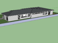 Model 3d sketchup biệt thự 1 tầng nông thôn