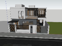 biệt thự 2 tầng,file sketchup biệt thự 2 tầng,phối cảnh biệt thự 2 tầng,model su biệt thự 2 tầng