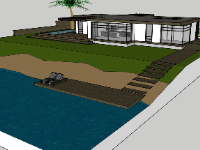 sketchup biệt thự,biệt thự nghỉ dưỡng,thiết kế biệt thự đẹp,biệt thự có bể bơi