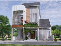 Model 3d sketchup nhà phố 2 tầng đẹp