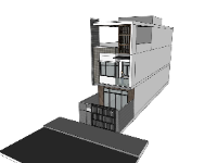 Model 3d sketchup nhà phố 3 tầng 5x20m
