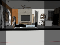 Model 3d sketchup nội thất căn hộ 1 phòng ngủ